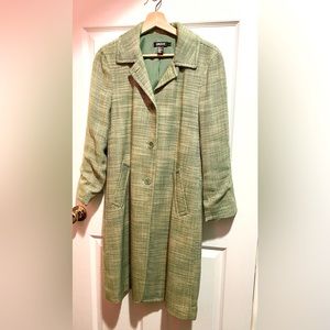 DKNY Vintage women’s green tweed peacoat